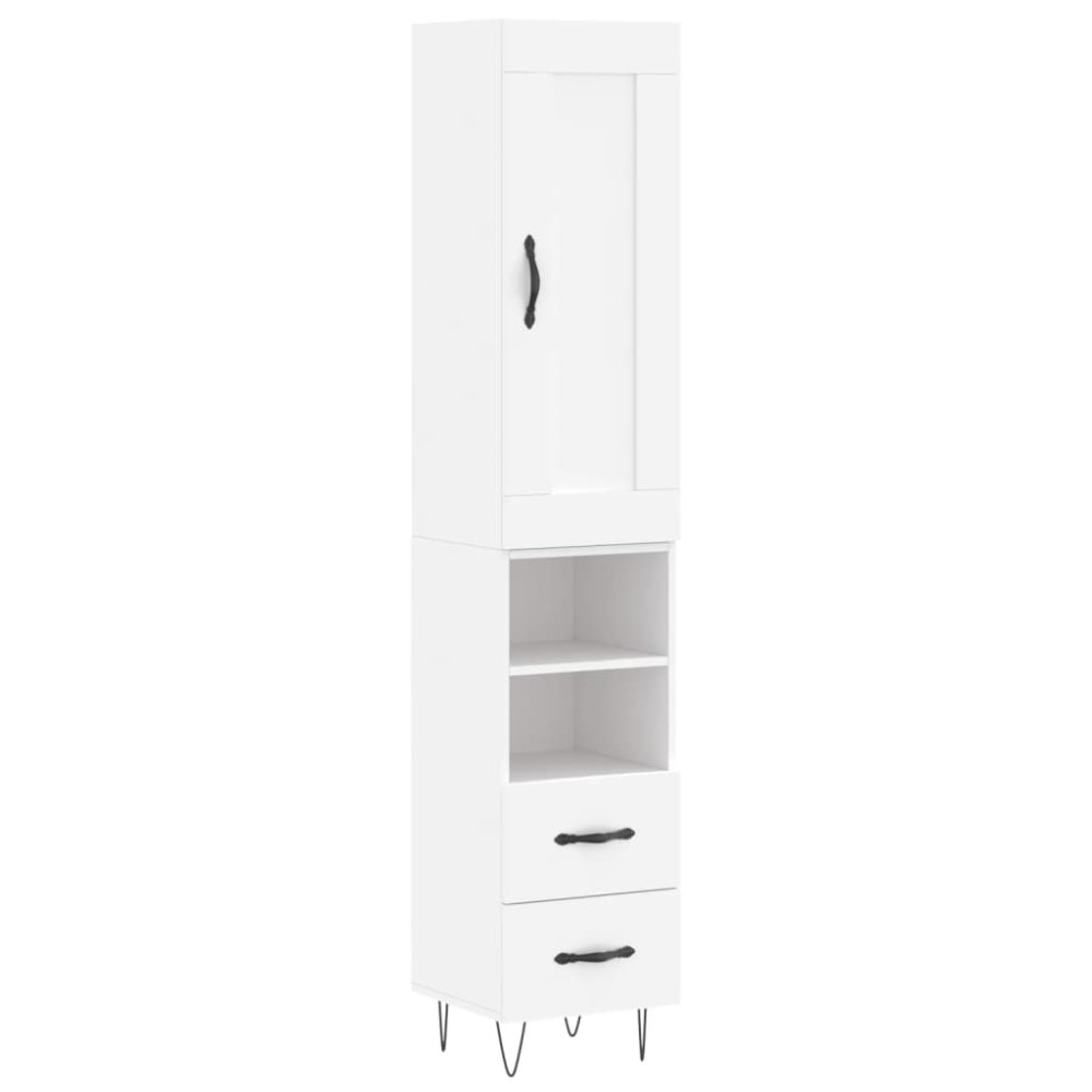 vidaXL Dulap înalt, alb, 34,5x34x180 cm, lemn prelucrat