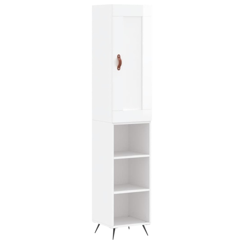 vidaXL Dulap înalt, alb extralucios, 34,5x34x180 cm, lemn prelucrat