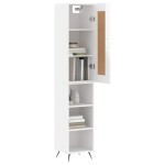 vidaXL Dulap înalt, alb extralucios, 34,5x34x180 cm, lemn prelucrat vidaXL Dulap înalt, alb extralucios, 34,5x34x180 cm, lemn prelucrat