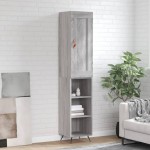 vidaXL Dulap înalt, gri sonoma, 34,5x34x180 cm, lemn prelucrat