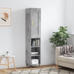 vidaXL Dulap înalt, gri beton, 34,5x34x180 cm, lemn prelucrat vidaXL Dulap înalt, gri beton, 34,5x34x180 cm, lemn prelucrat