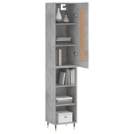 vidaXL Dulap înalt, gri beton, 34,5x34x180 cm, lemn prelucrat vidaXL Dulap înalt, gri beton, 34,5x34x180 cm, lemn prelucrat