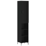 vidaXL Dulap înalt, negru, 34,5x34x180 cm, lemn prelucrat