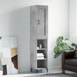 vidaXL Dulap înalt, gri beton, 34,5x34x180 cm, lemn prelucrat vidaXL Dulap înalt, gri beton, 34,5x34x180 cm, lemn prelucrat