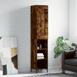 vidaXL Dulap înalt, stejar fumuriu, 34,5x34x180 cm, lemn prelucrat