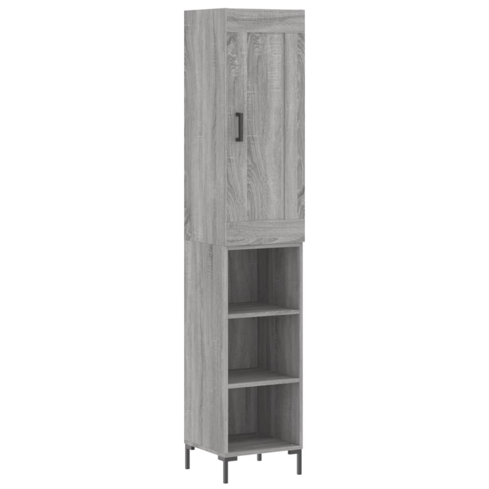 vidaXL Dulap înalt, gri sonoma, 34,5x34x180 cm, lemn prelucrat