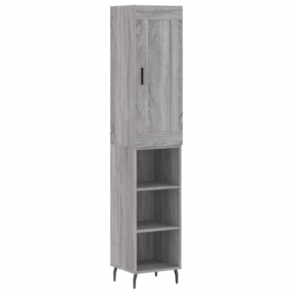 vidaXL Dulap înalt, gri sonoma, 34,5x34x180 cm, lemn prelucrat