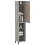 vidaXL Dulap înalt, gri sonoma, 34,5x34x180 cm, lemn prelucrat