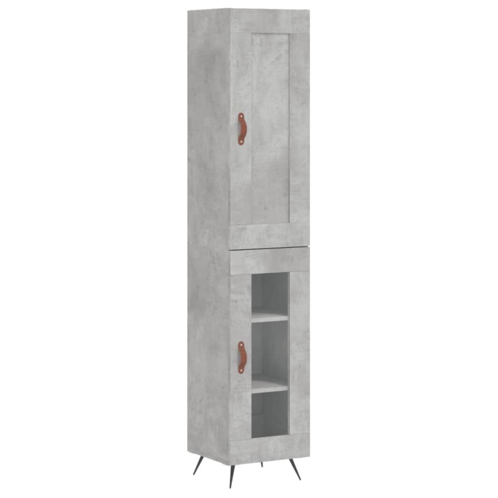 vidaXL Dulap înalt, gri beton, 34,5x34x180 cm, lemn prelucrat