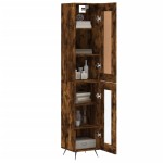 vidaXL Dulap înalt, stejar fumuriu, 34,5x34x180 cm, lemn prelucrat