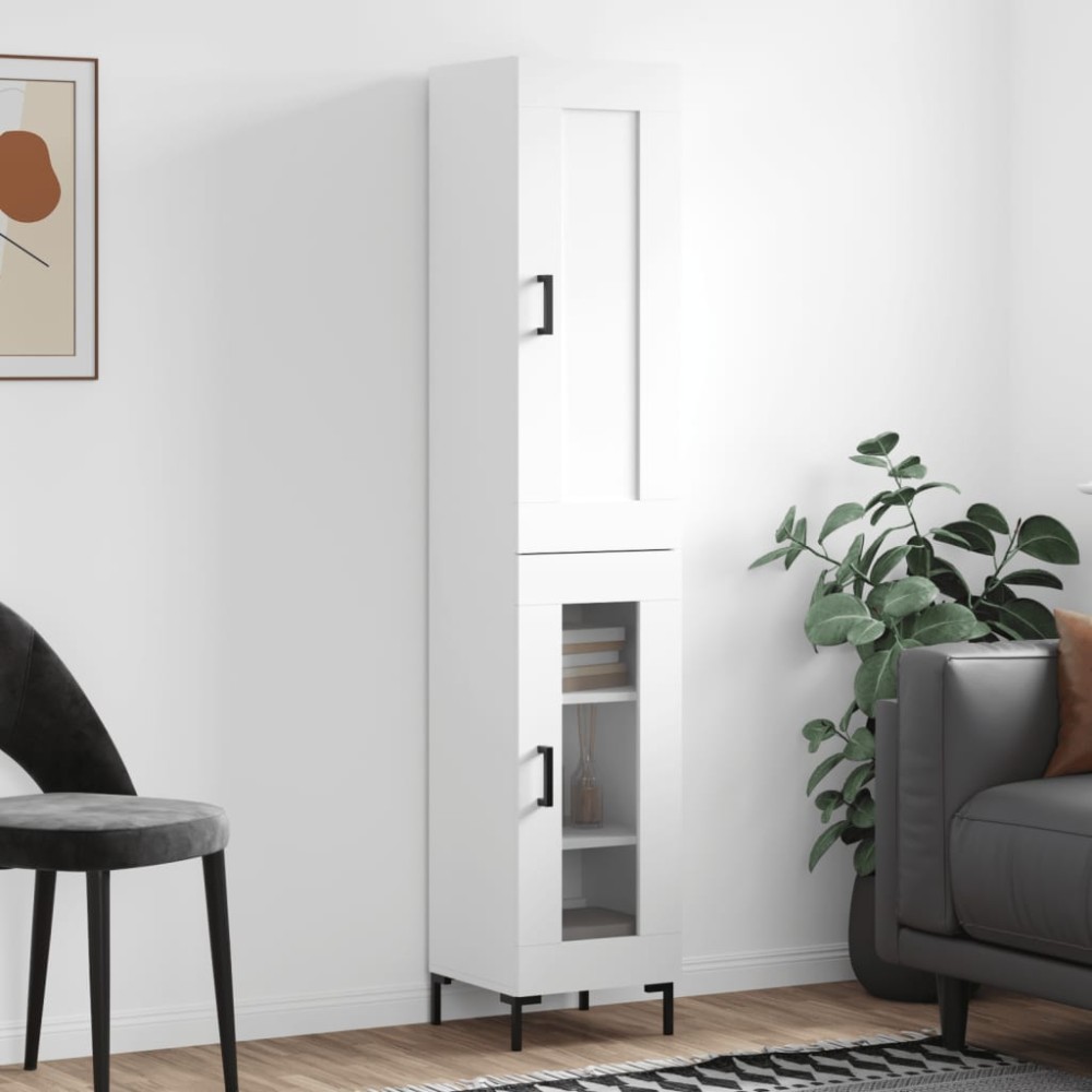 vidaXL Dulap înalt, alb, 34,5x34x180 cm, lemn prelucrat
