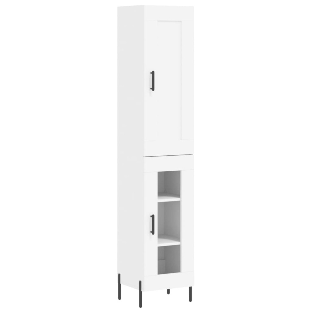 vidaXL Dulap înalt, alb, 34,5x34x180 cm, lemn prelucrat