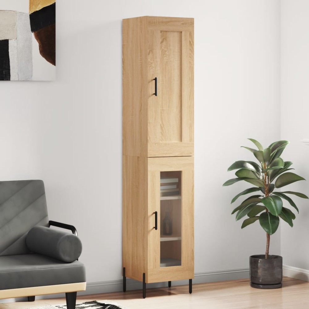 vidaXL Dulap înalt, stejar sonoma, 34,5x34x180 cm, lemn prelucrat