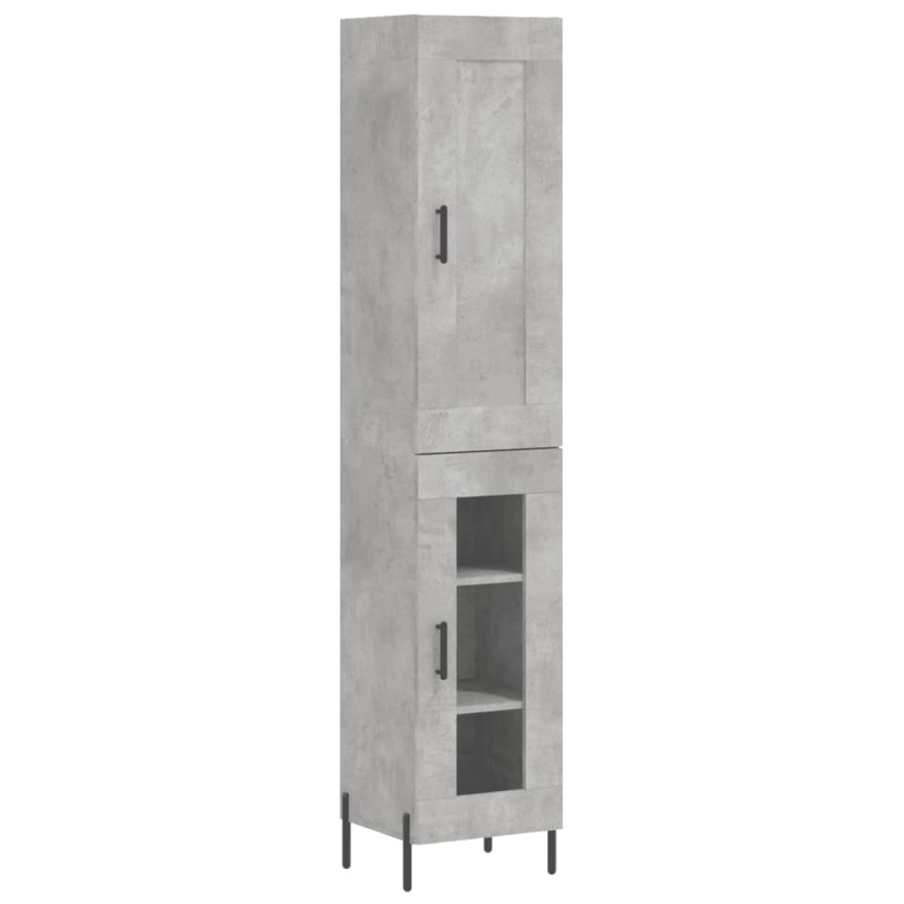 vidaXL Dulap înalt, gri beton, 34,5x34x180 cm, lemn prelucrat