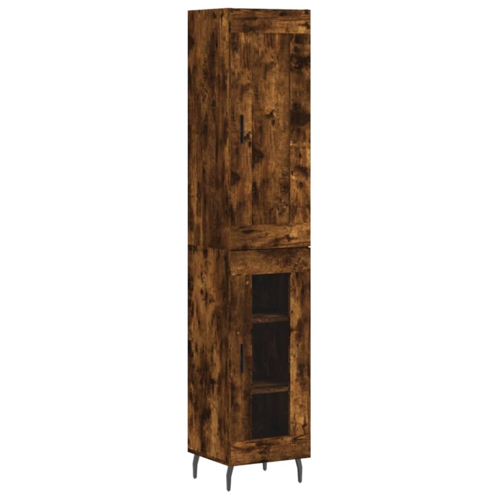 vidaXL Dulap înalt, stejar fumuriu, 34,5x34x180 cm, lemn prelucrat