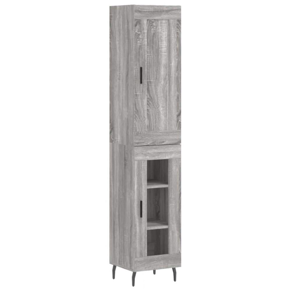 vidaXL Dulap înalt, gri sonoma, 34,5x34x180 cm, lemn prelucrat
