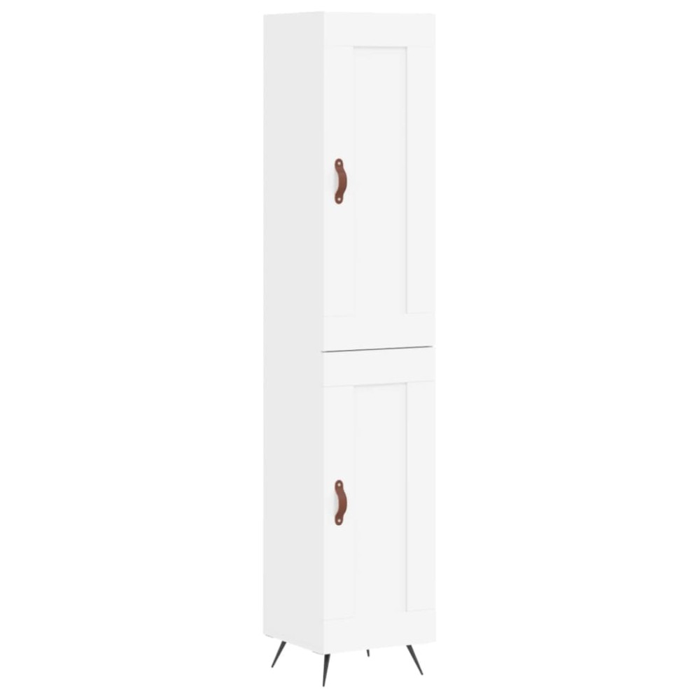 vidaXL Dulap înalt, alb, 34,5x34x180 cm, lemn prelucrat