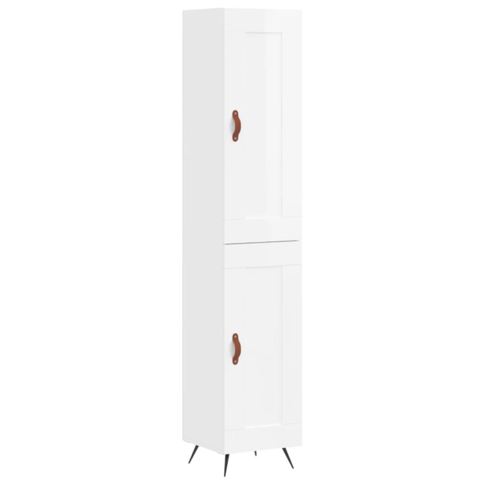 vidaXL Dulap înalt, alb extralucios, 34,5x34x180 cm, lemn prelucrat