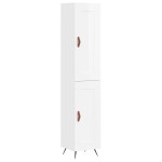 vidaXL Dulap înalt, alb extralucios, 34,5x34x180 cm, lemn prelucrat vidaXL Dulap înalt, alb extralucios, 34,5x34x180 cm, lemn prelucrat