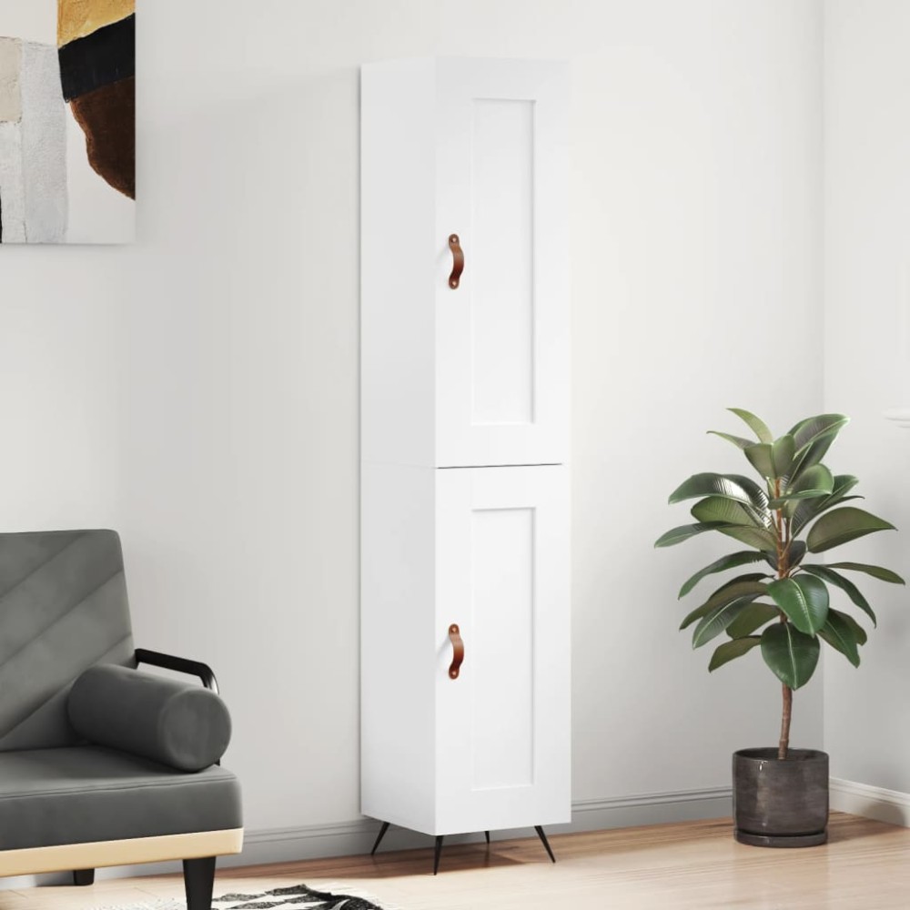 vidaXL Dulap înalt, alb extralucios, 34,5x34x180 cm, lemn prelucrat