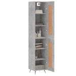 vidaXL Dulap înalt, gri beton, 34,5x34x180 cm, lemn prelucrat