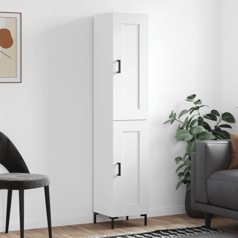 vidaXL Dulap înalt, alb, 34,5x34x180 cm, lemn prelucrat