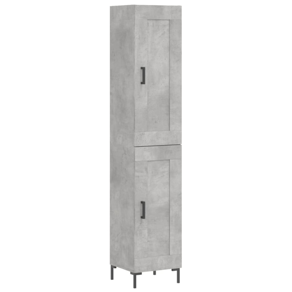 vidaXL Dulap înalt, gri beton, 34,5x34x180 cm, lemn prelucrat