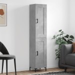 vidaXL Dulap înalt, gri beton, 34,5x34x180 cm, lemn prelucrat vidaXL Dulap înalt, gri beton, 34,5x34x180 cm, lemn prelucrat