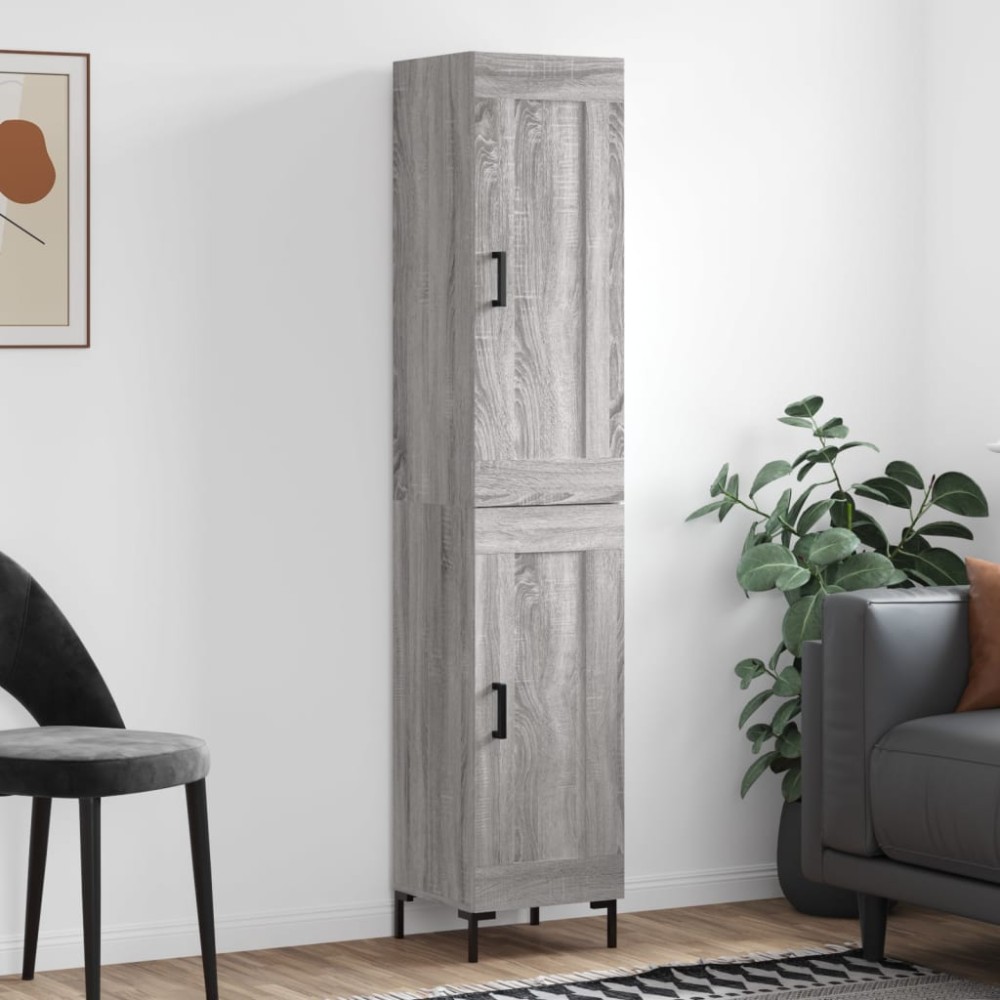 vidaXL Dulap înalt, gri sonoma, 34,5x34x180 cm, lemn prelucrat