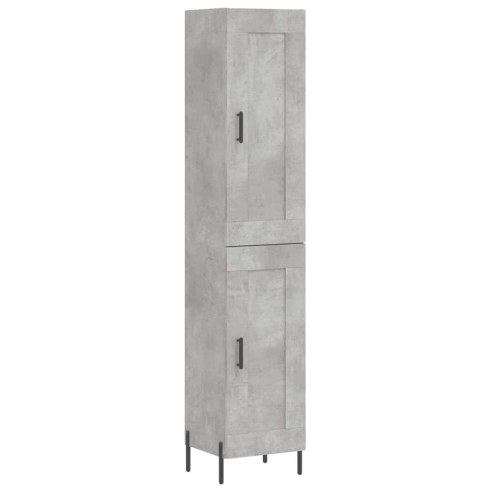 vidaXL Dulap înalt, gri beton, 34,5x34x180 cm, lemn prelucrat