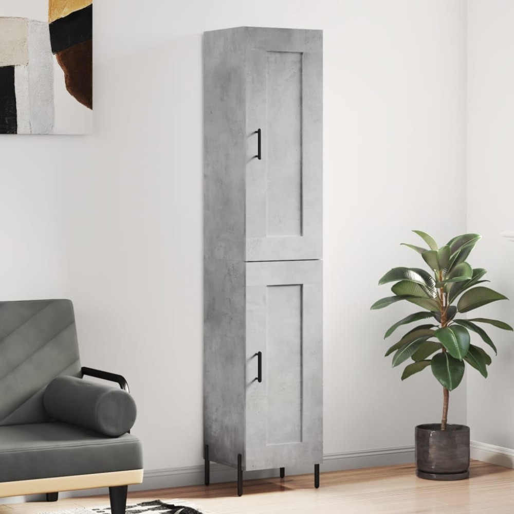 vidaXL Dulap înalt, gri beton, 34,5x34x180 cm, lemn prelucrat