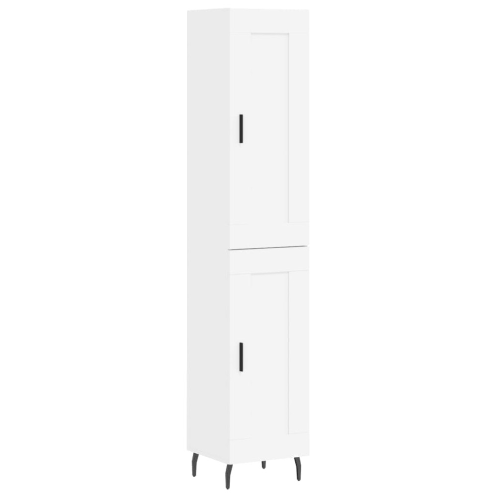 vidaXL Dulap înalt, alb, 34,5x34x180 cm, lemn prelucrat