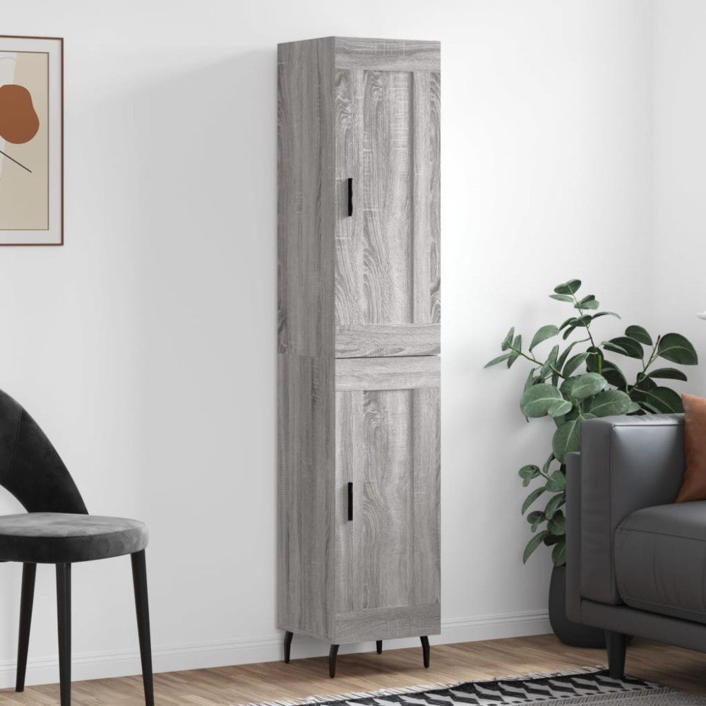 vidaXL Dulap înalt, gri sonoma, 34,5x34x180 cm, lemn prelucrat