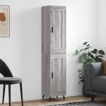 vidaXL Dulap înalt, gri sonoma, 34,5x34x180 cm, lemn prelucrat