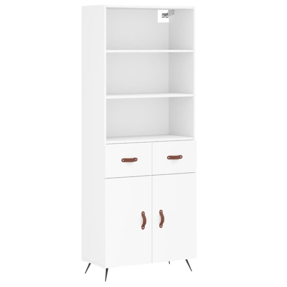 vidaXL Dulap înalt, alb, 69,5x34x180 cm, lemn compozit