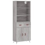 vidaXL Dulap înalt, gri sonoma, 69,5x34x180 cm, lemn compozit