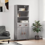 vidaXL Dulap înalt, gri sonoma, 69,5x34x180 cm, lemn compozit