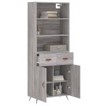 vidaXL Dulap înalt, gri sonoma, 69,5x34x180 cm, lemn compozit