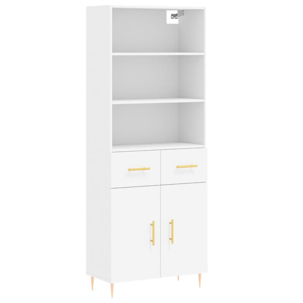 vidaXL Dulap înalt, alb, 69,5x34x180 cm, lemn compozit