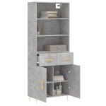 vidaXL Dulap înalt, gri beton, 69,5x34x180, lemn compozit