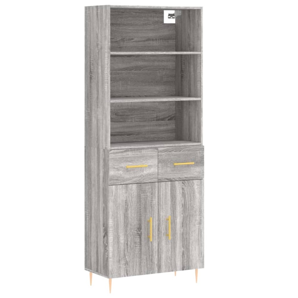 vidaXL Dulap înalt, gri sonoma, 69,5x34x180 cm, lemn compozit