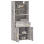 vidaXL Dulap înalt, gri sonoma, 69,5x34x180 cm, lemn compozit