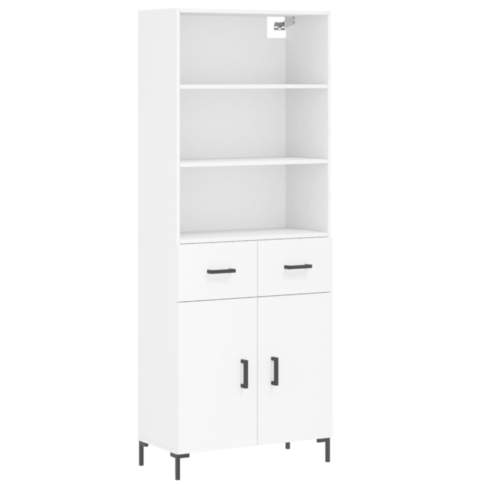 vidaXL Dulap înalt, alb, 69,5x34x180 cm, lemn compozit