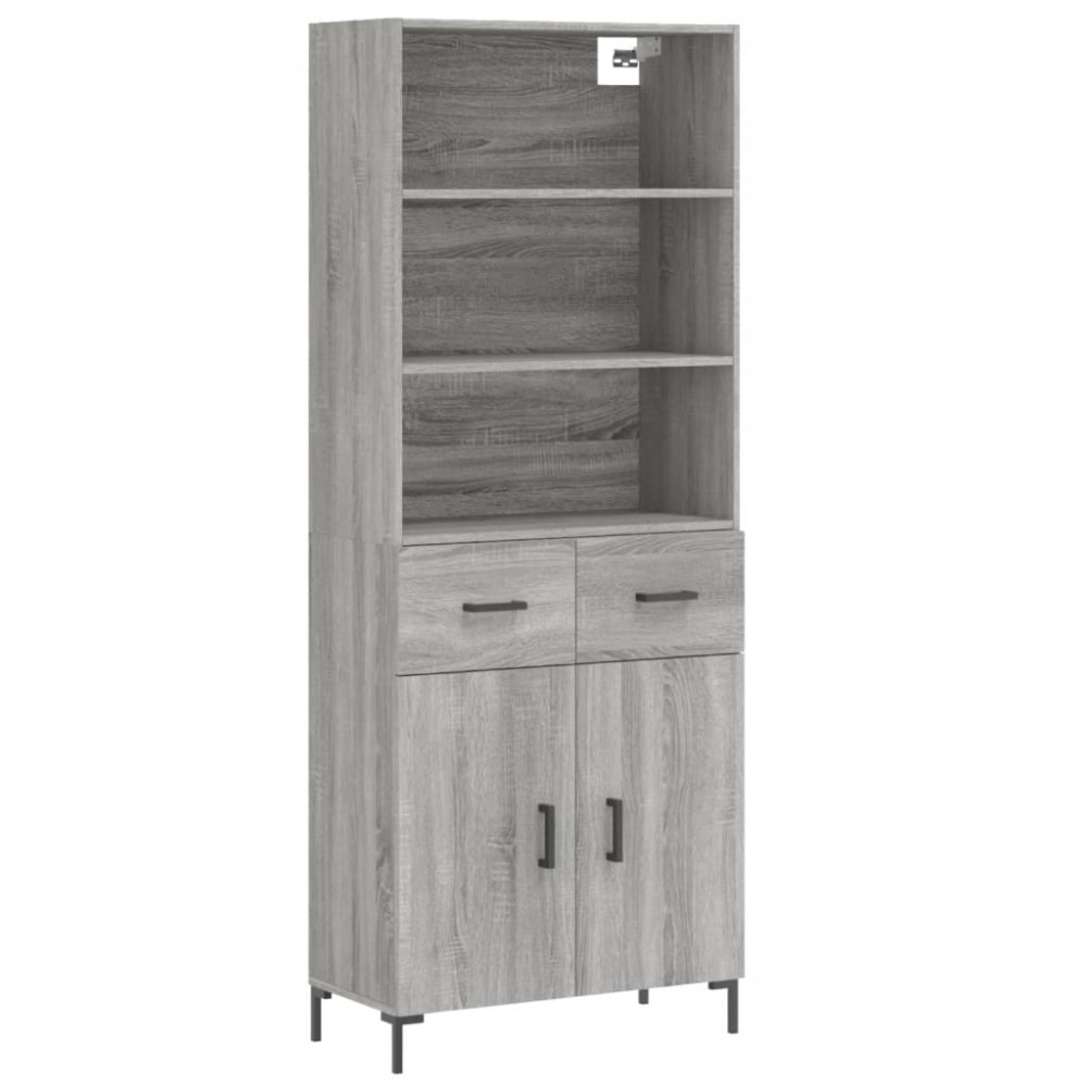 vidaXL Dulap înalt, gri sonoma, 69,5x34x180 cm, lemn compozit