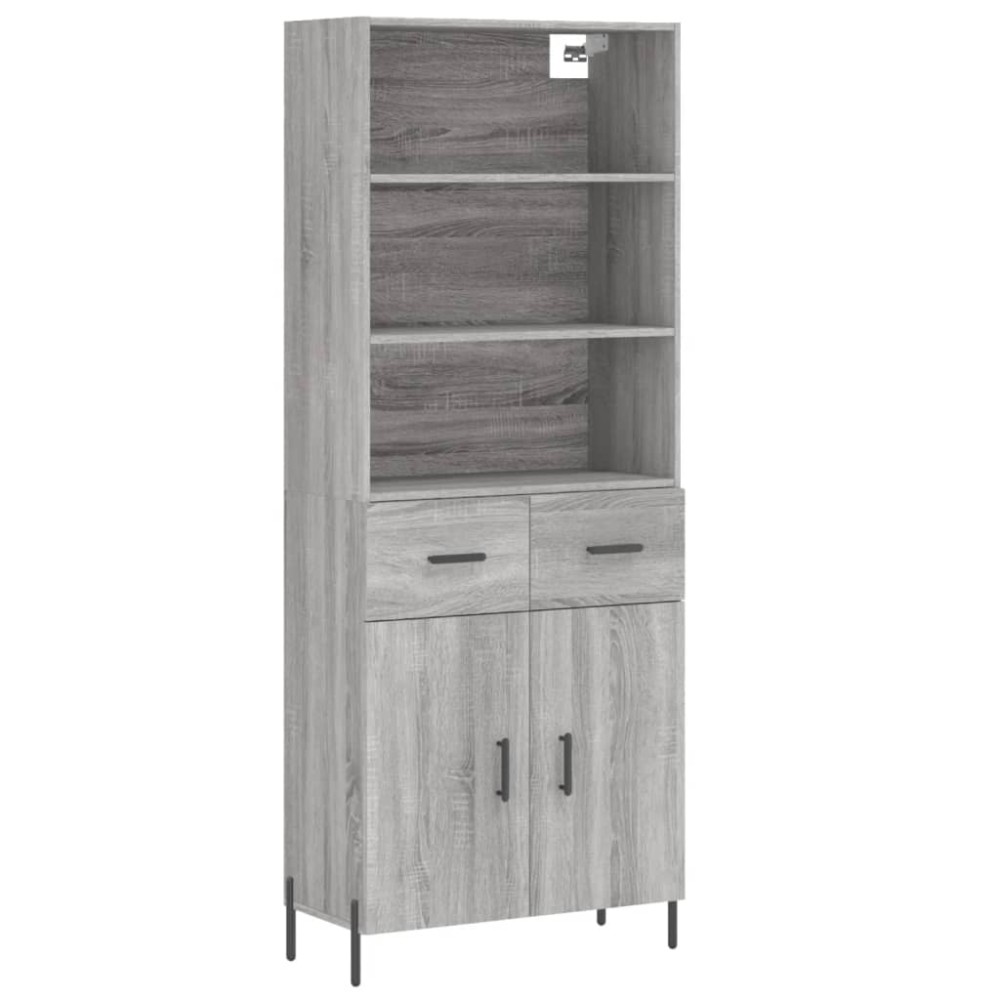vidaXL Dulap înalt, gri sonoma, 69,5x34x180 cm, lemn compozit