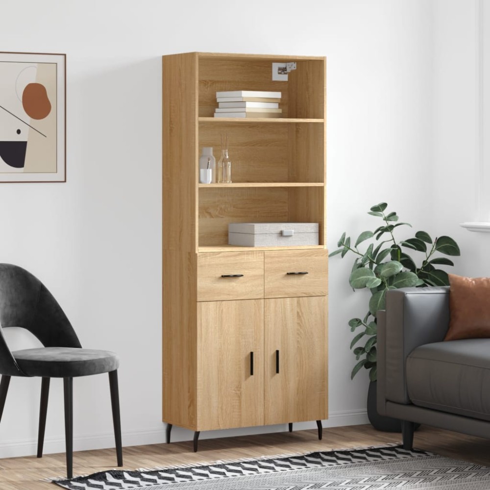 vidaXL Dulap înalt, stejar sonoma, 69,5x34x180 cm, lemn compozit
