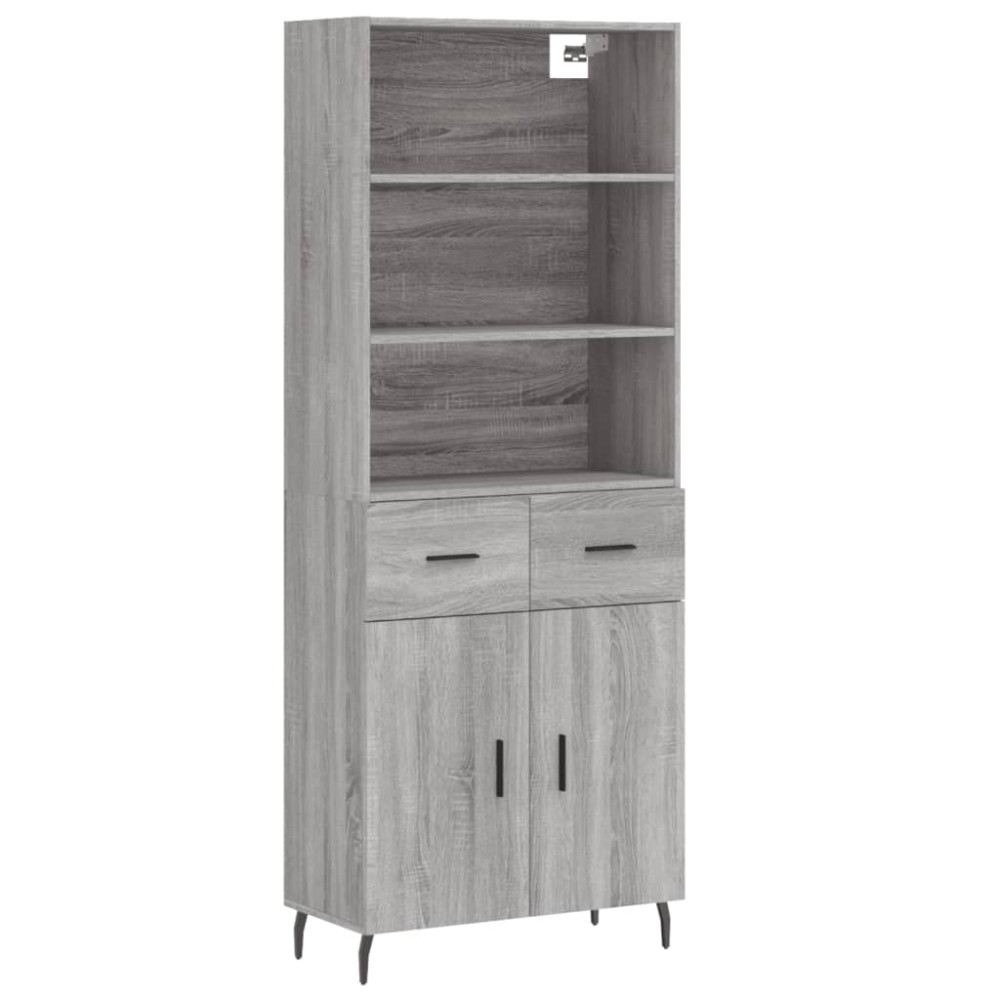 vidaXL Dulap înalt, gri sonoma, 69,5x34x180 cm, lemn compozit