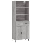 vidaXL Dulap înalt, gri sonoma, 69,5x34x180 cm, lemn compozit