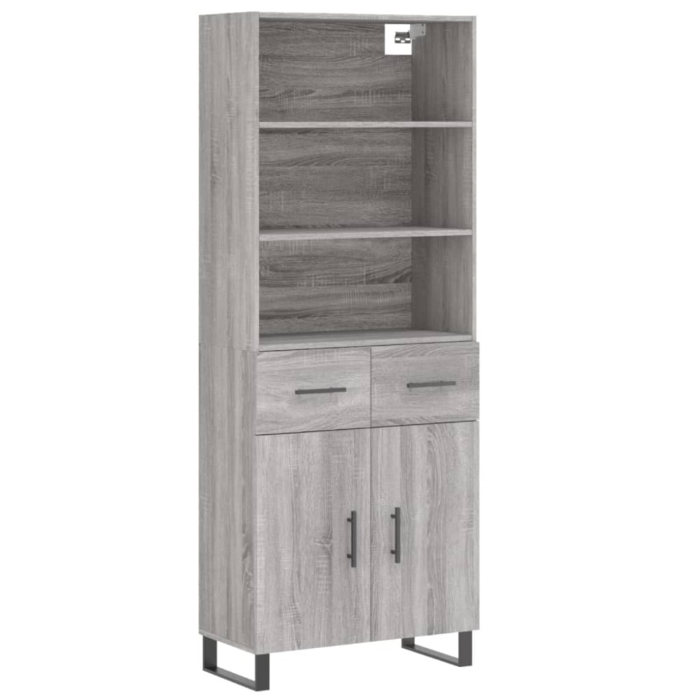 vidaXL Dulap înalt, gri sonoma, 69,5x34x180 cm, lemn compozit