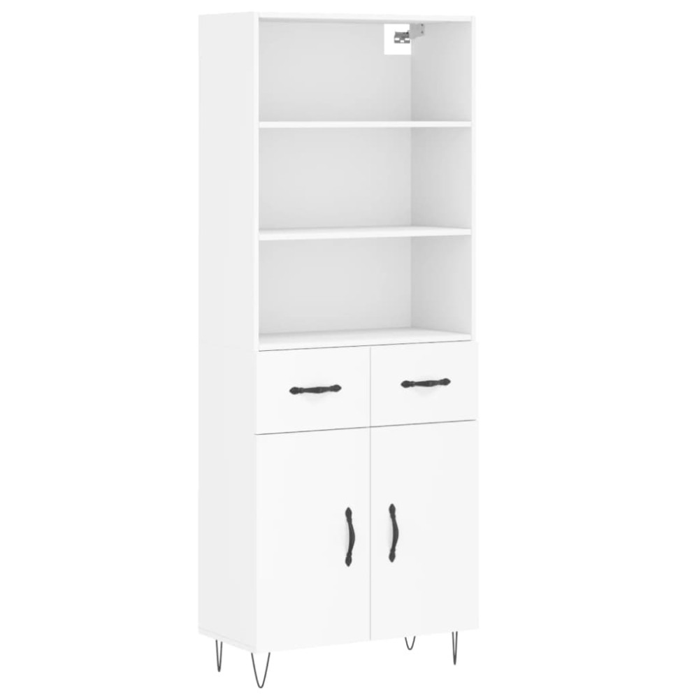 vidaXL Dulap înalt, alb, 69,5x34x180 cm, lemn compozit